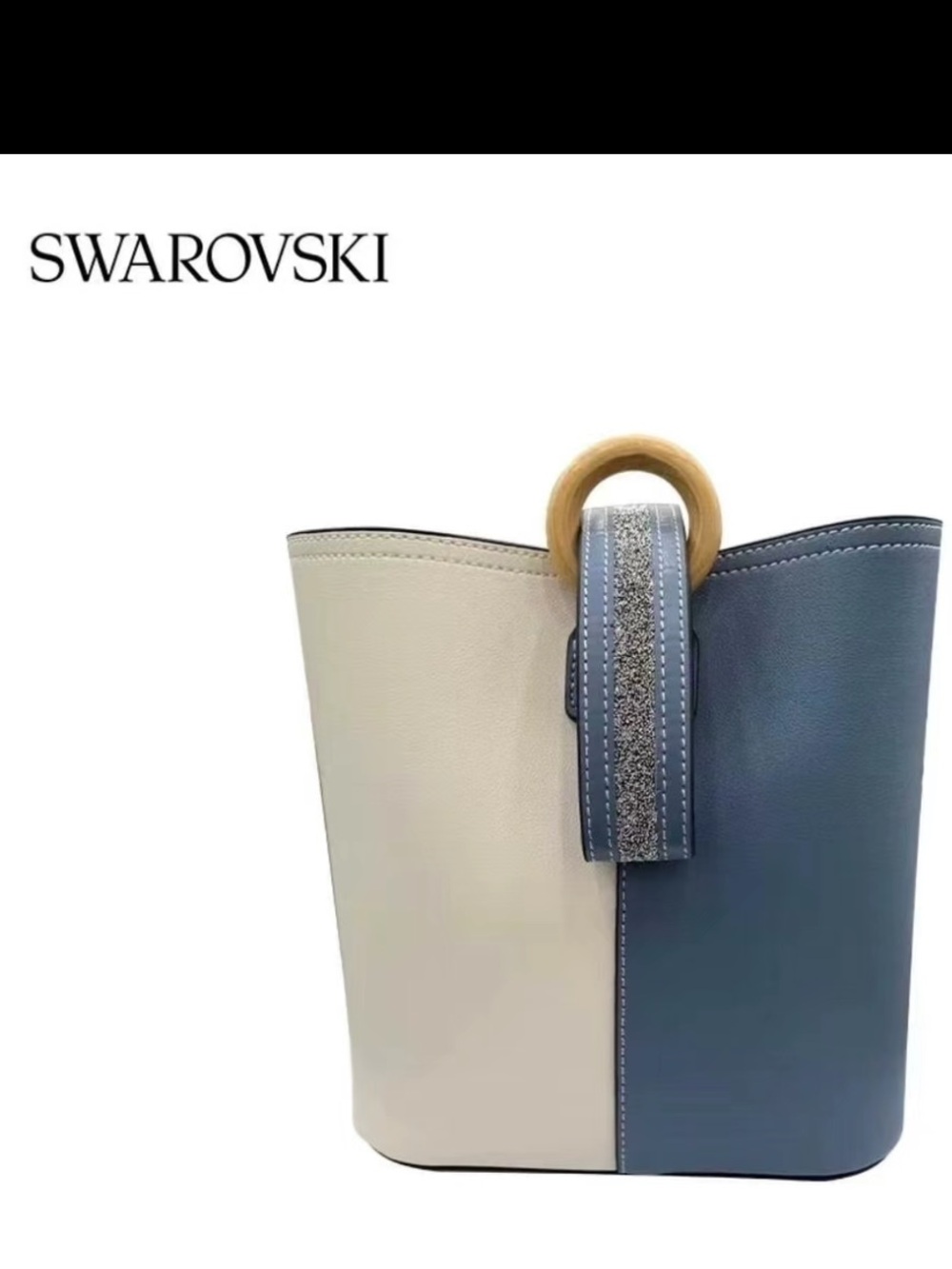 Swarovski Two-Tone Blue & White Bucket Bag